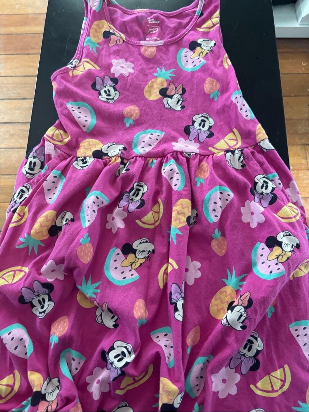 Disney Jumping Beans Pink Summery Minnie Mouse Fruit Print Sleeveless Dress